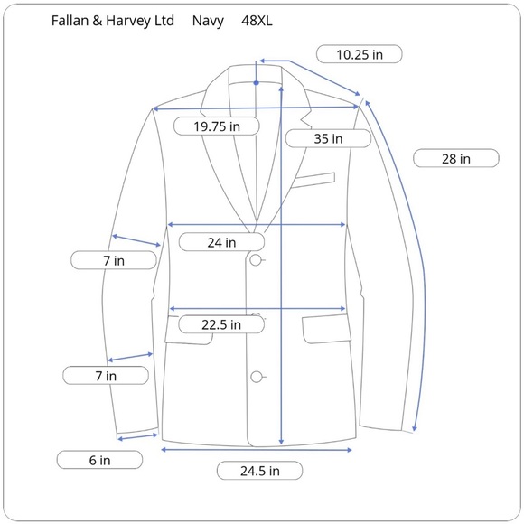 Fallan & Harvey Ltd Navy Wool Blazer - Picture 12 of 12